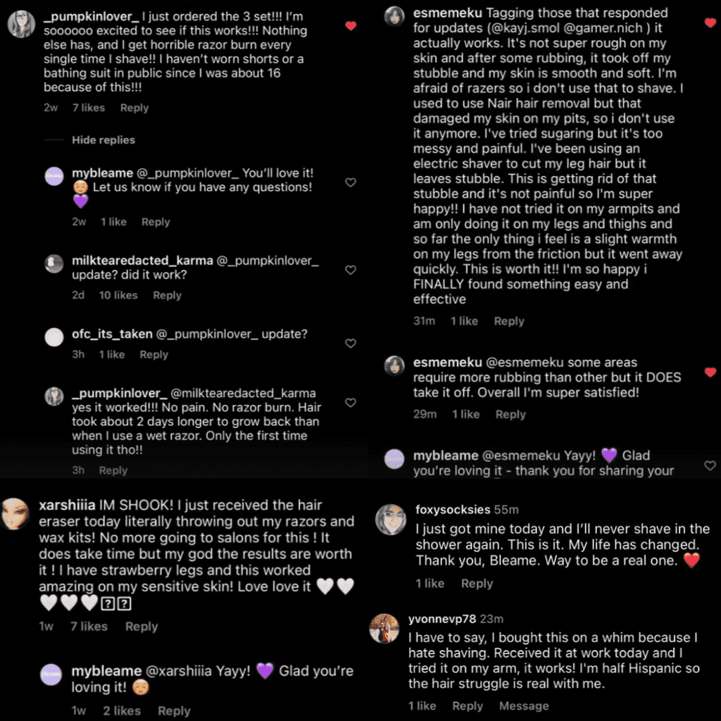 PuraPulse conversion PDP social comments grid