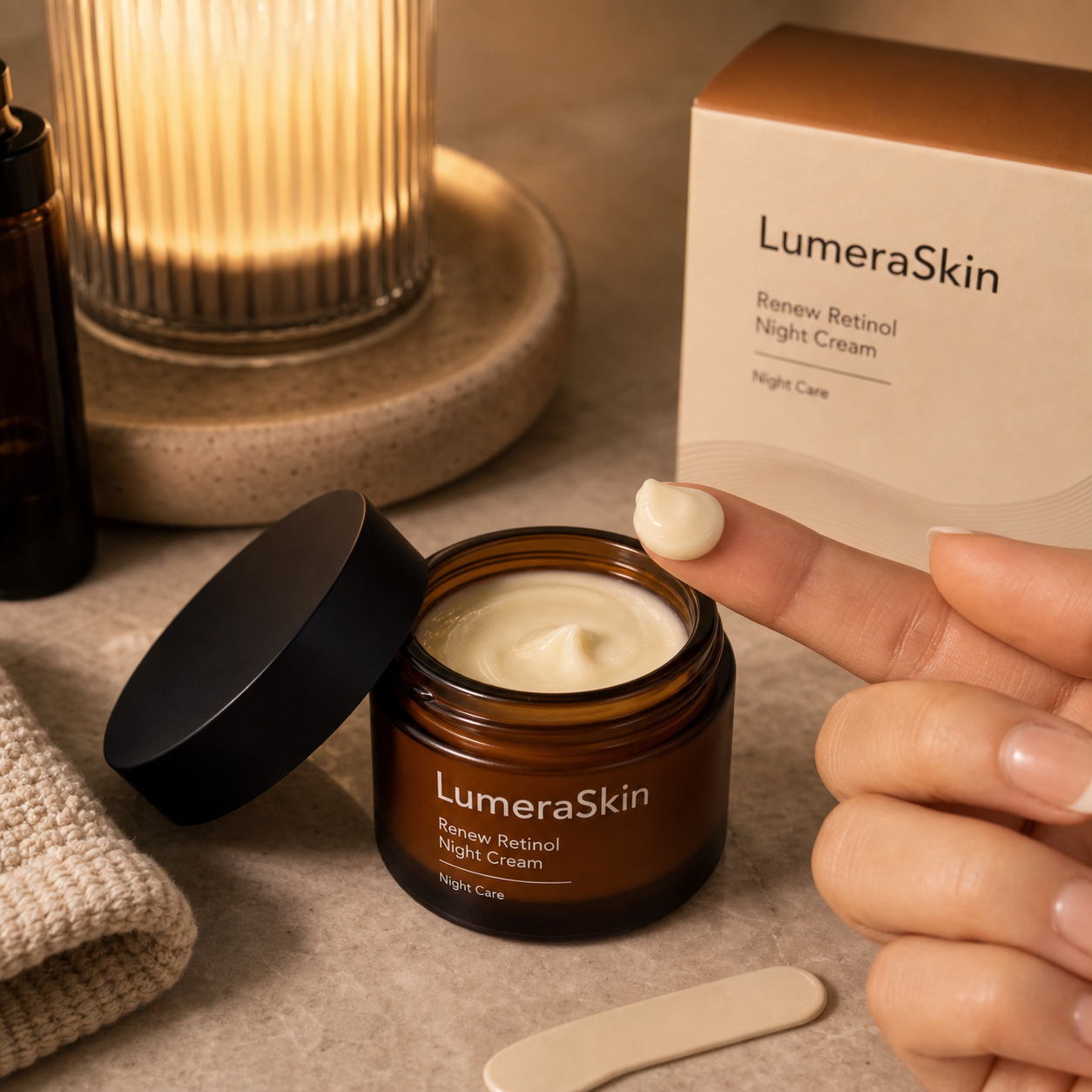 LumeraSkin Renew Retinol Night Cream texture closeup