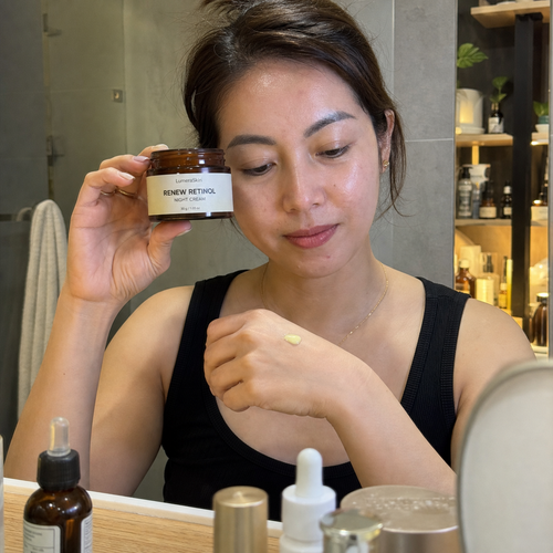 LumeraSkin Renew Retinol Night Cream night routine concept