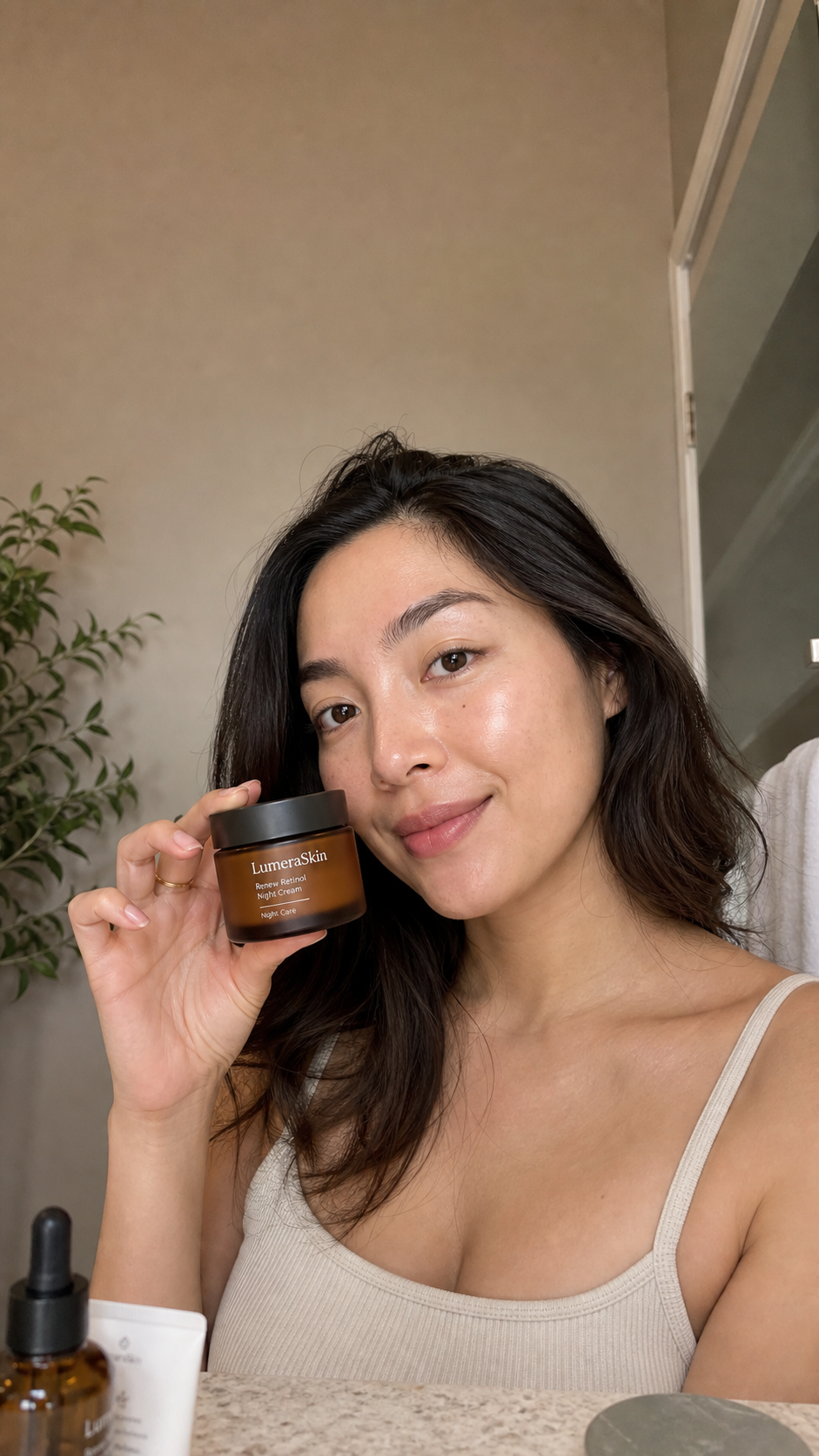 LumeraSkin Renew Retinol Night Cream vertical routine concept